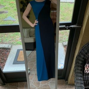 Blue and black silhouette maxi